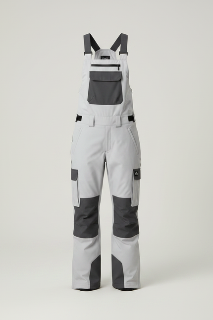 Pantalon De Pluie Gris Imperméable Bretelles Unisexe Ski - Polyester - vue 3