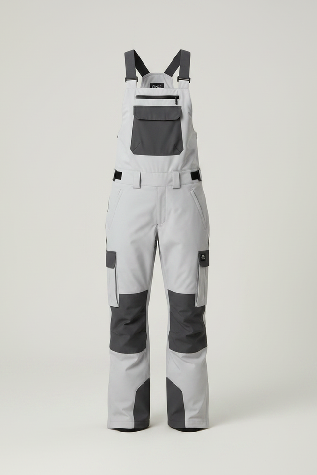 Pantalon De Pluie Gris Imperméable Bretelles Unisexe Ski - Polyester - vue 3