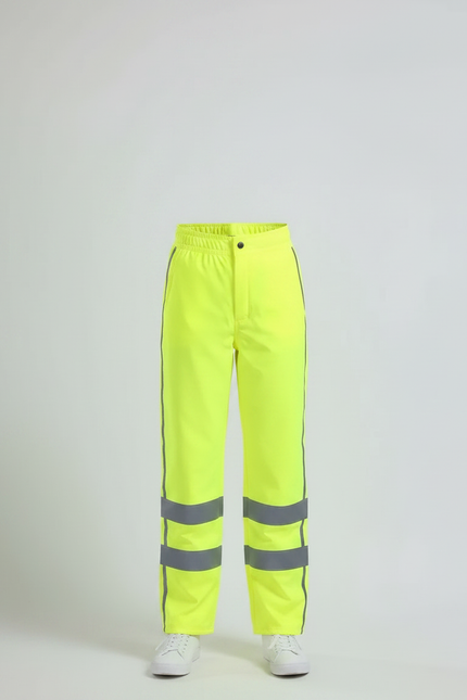Pantalon De Pluie Jaune Fluo Réfléchissant Imperméable Enfant - Polyester - vue 3