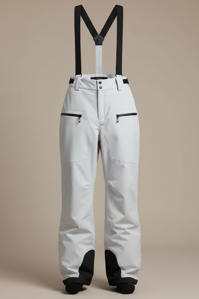 Pantalon De Pluie Gris Clair Bretelles Ample Imperméable Femme - Polyester - vue 3