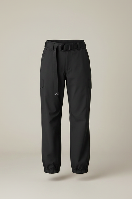 Pantalon De Pluie Noir Ample Imperméable Femme Ceinturé - Polyester - vue 3