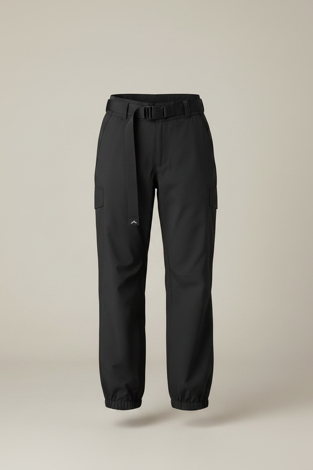 Pantalon De Pluie Noir Ample Imperméable Femme Ceinturé - Polyester - vue 3