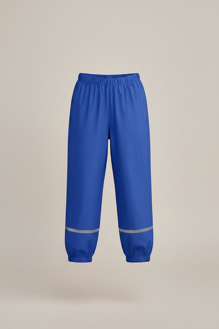 Pantalon De Pluie Bleu Imperméable Ample Réfléchissant Enfant - Polyester - vue 3