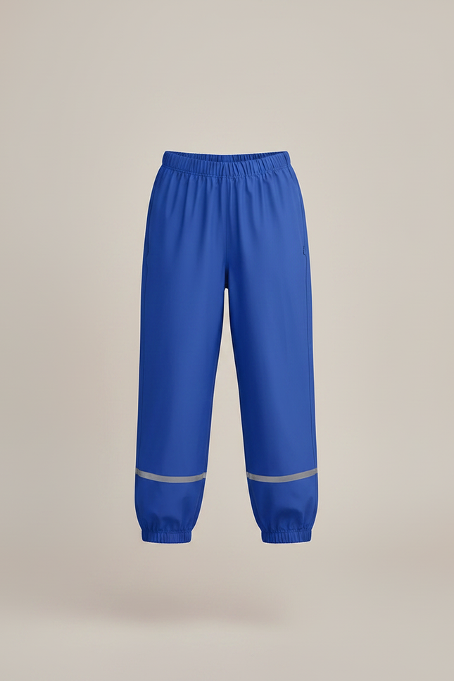 Pantalon De Pluie Bleu Imperméable Ample Réfléchissant Enfant - Polyester - vue 3