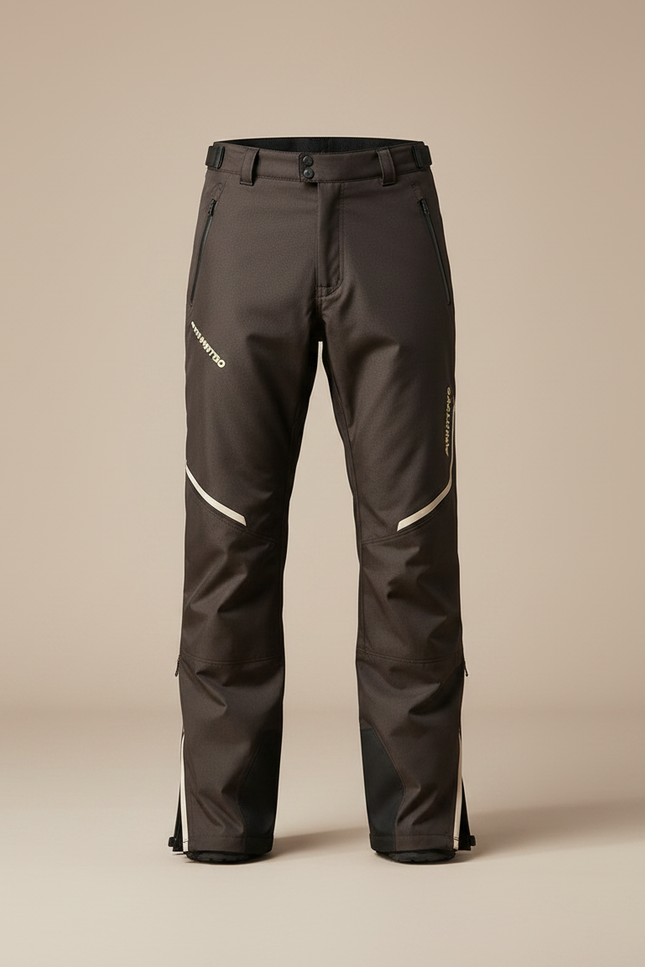 Pantalon De Pluie Marron Coupe Droite Imperméable Réfléchissant Homme - Polyester - vue 3