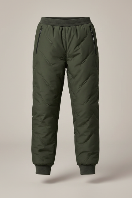 Pantalon De Pluie Vert Matelassé Imperméable Élastique Chaud Enfant - Polyester - vue 3