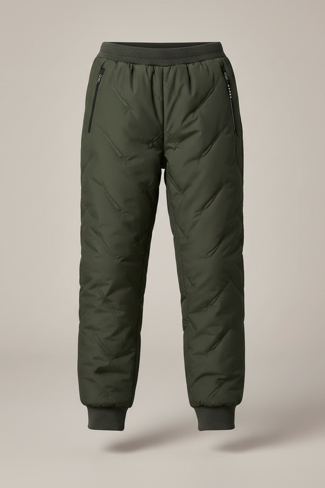 Pantalon De Pluie Vert Matelassé Imperméable Élastique Chaud Enfant - Polyester - vue 3