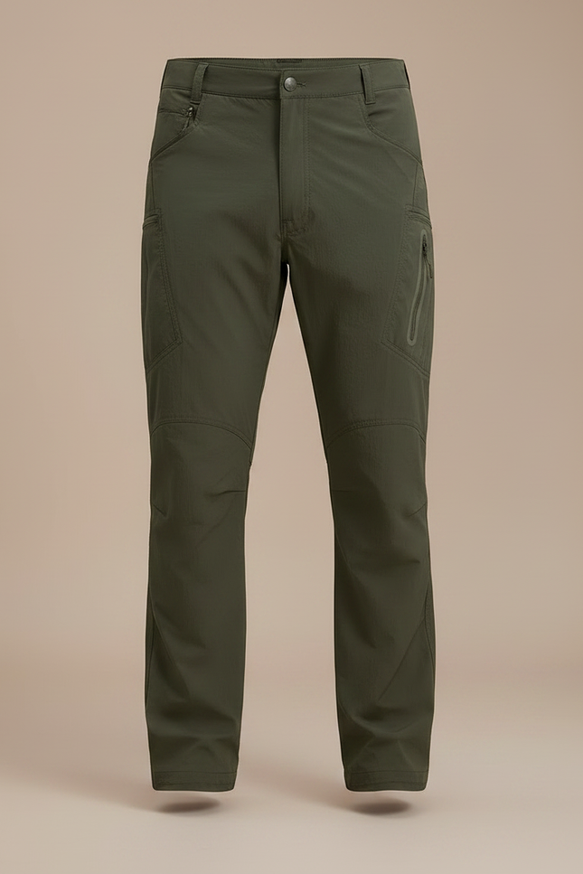 Pantalon De Pluie Vert Olive Cargo Léger Imperméable Homme - Polyester - vue 3