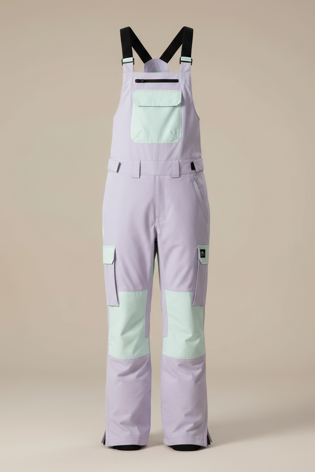 Pantalon De Pluie Lilas Ample Imperméable Bretelles Unisexe - Violet Polyester - vue 3