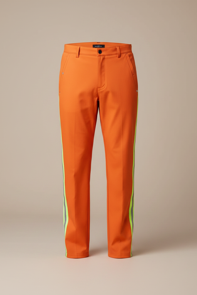 Pantalon De Pluie Orange Droit Réfléchissant Homme Travail - Polyester - vue 3