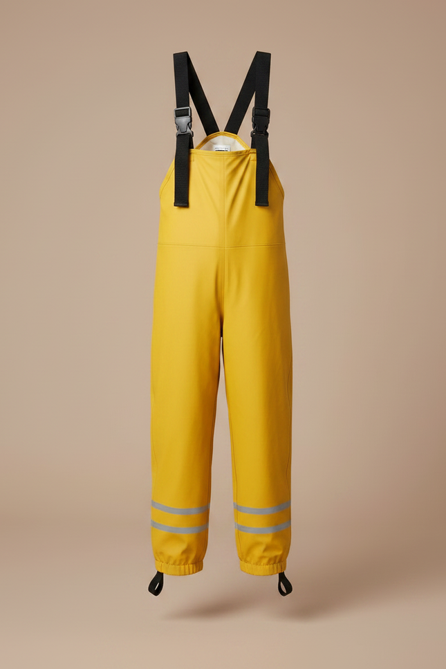 Pantalon De Pluie Jaune Imperméable Enfant Bretelles Réfléchissant - Polyester - vue 3