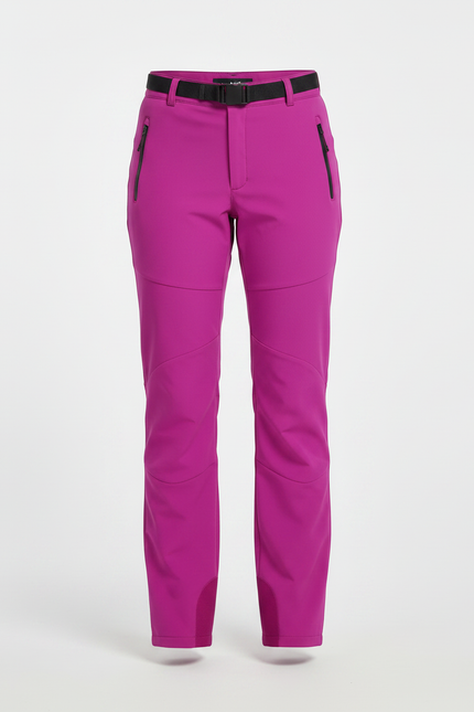 Pantalon De Pluie Fuchsia Ceinturé Imperméable Randonnée Femme - Rose Polyester - vue 3