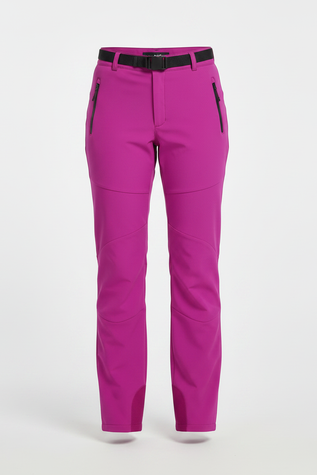 Pantalon De Pluie Fuchsia Ceinturé Imperméable Randonnée Femme - Rose Polyester - vue 3