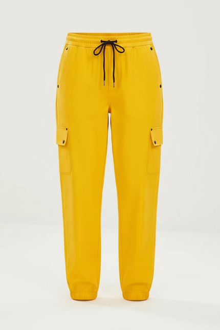 Pantalon De Pluie Jaune Cargo Ample Imperméable Femme - Polyester - vue 3