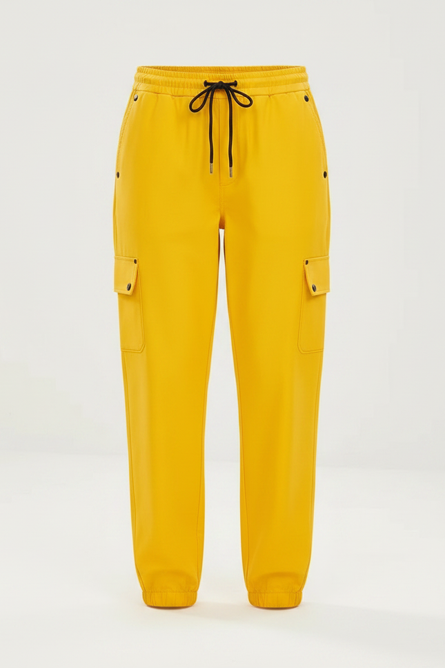 Pantalon De Pluie Jaune Cargo Ample Imperméable Femme - Polyester - vue 3