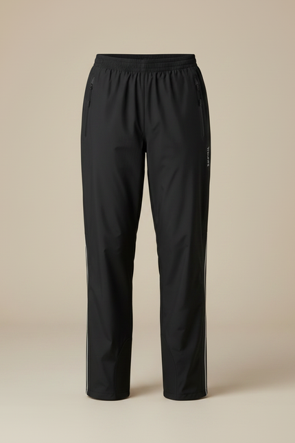 Pantalon De Pluie Noir Imperméable Sport Léger Bandes Latérales - Polyester - vue 3