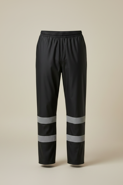 Pantalon De Pluie Noir Réfléchissant Imperméable Homme - Polyester - vue 3