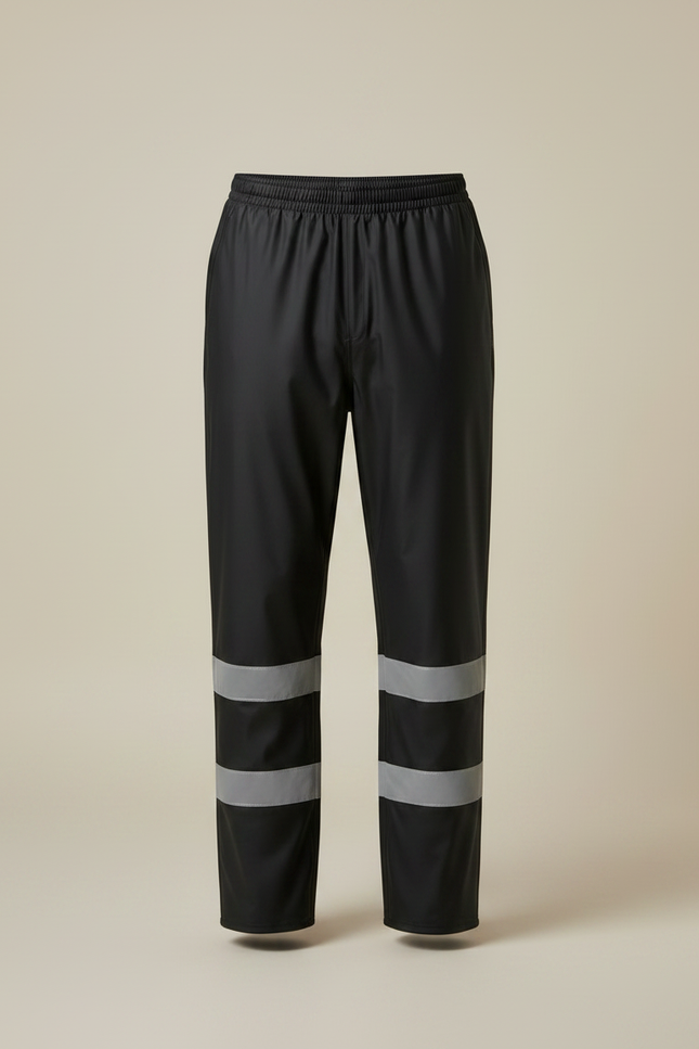 Pantalon De Pluie Noir Réfléchissant Imperméable Homme - Polyester - vue 3