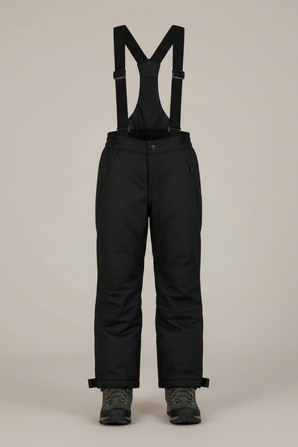 Pantalon De Pluie Noir Imperméable Enfant Ski Bretelles - Polyester - vue 3