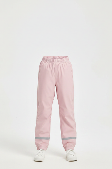 Pantalon De Pluie Rose Enfant Imperméable Réfléchissant Élastiqué - Polyester - vue 3