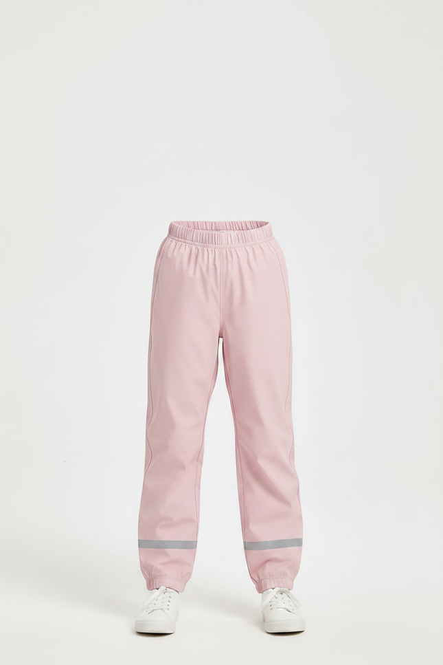 Pantalon De Pluie Rose Enfant Imperméable Réfléchissant Élastiqué - Polyester - vue 3