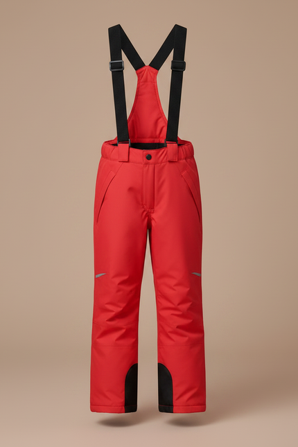 Pantalon De Pluie Rouge Imperméable Enfant Salopette Hiver - Polyester - vue 3