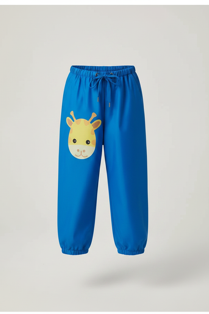 Pantalon De Pluie Bleu Imprimé Girafe Étanche Enfant - Polyester - vue 3