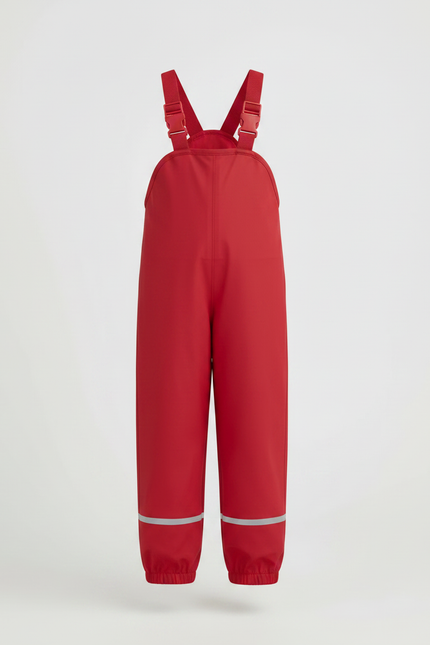 Pantalon De Pluie Avec Bretelles - Rouge Polyester - vue 3