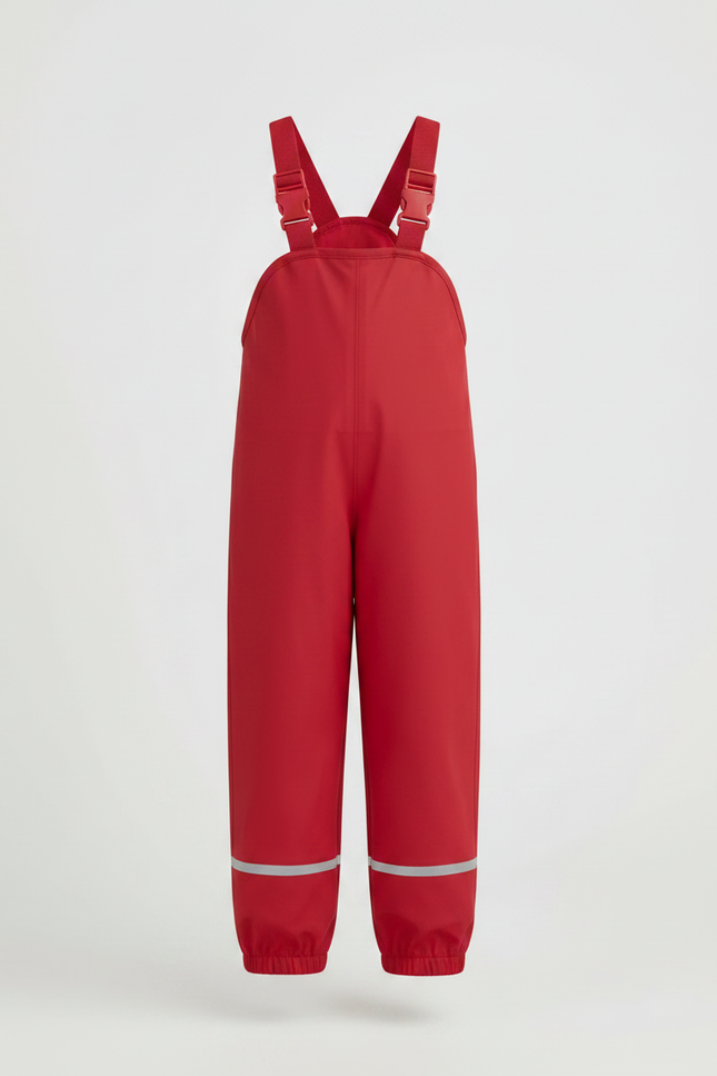 Pantalon De Pluie Avec Bretelles - Rouge Polyester - vue 3