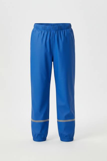 Pantalon De Pluie Bleu Imperméable Réfléchissant Élastiqué Enfant - Polyester - vue 3