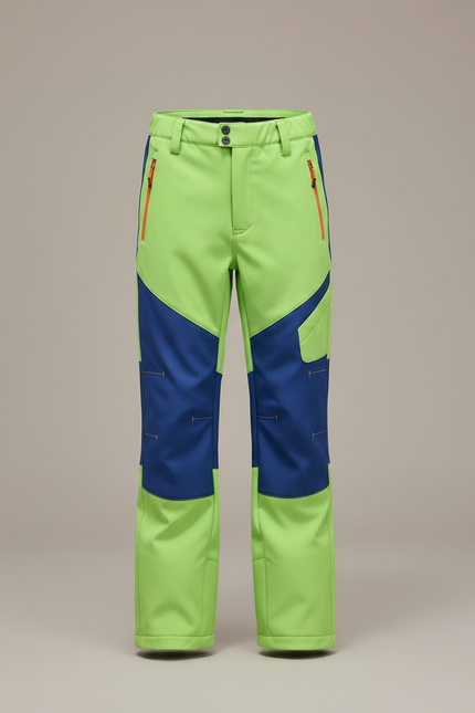 Pantalon De Pluie Vert Bleu Imperméable Enfant Softshell - Polyester - vue 3