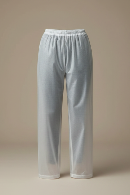 Pantalon De Pluie Transparent Imperméable Unisexe Motif Gaufré - Blanc Polyester - vue 3