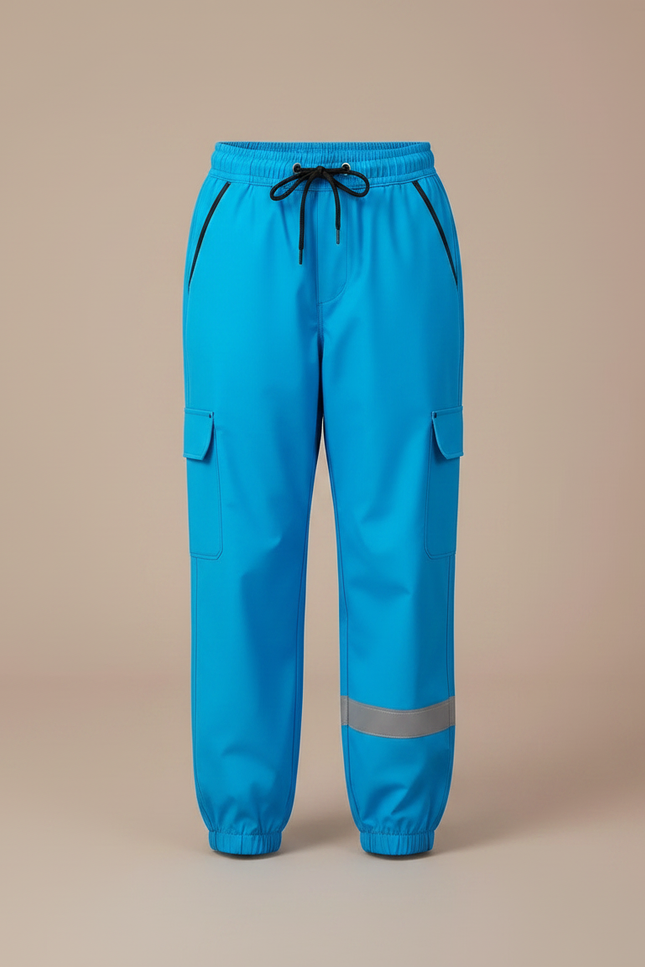 Pantalon De Pluie Bleu Imperméable Réfléchissant Cargo Enfant - Polyester - vue 3