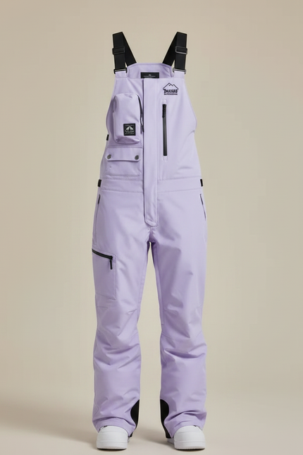 Pantalon De Pluie Lilas Bretelles Imperméable Ski Femme - Violet Polyester - vue 3