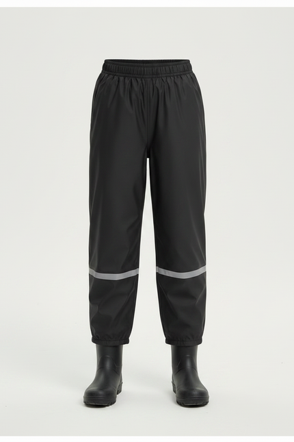 Pantalon De Pluie Noir Imperméable Enfant Bandes Réfléchissantes - Polyester - vue 3