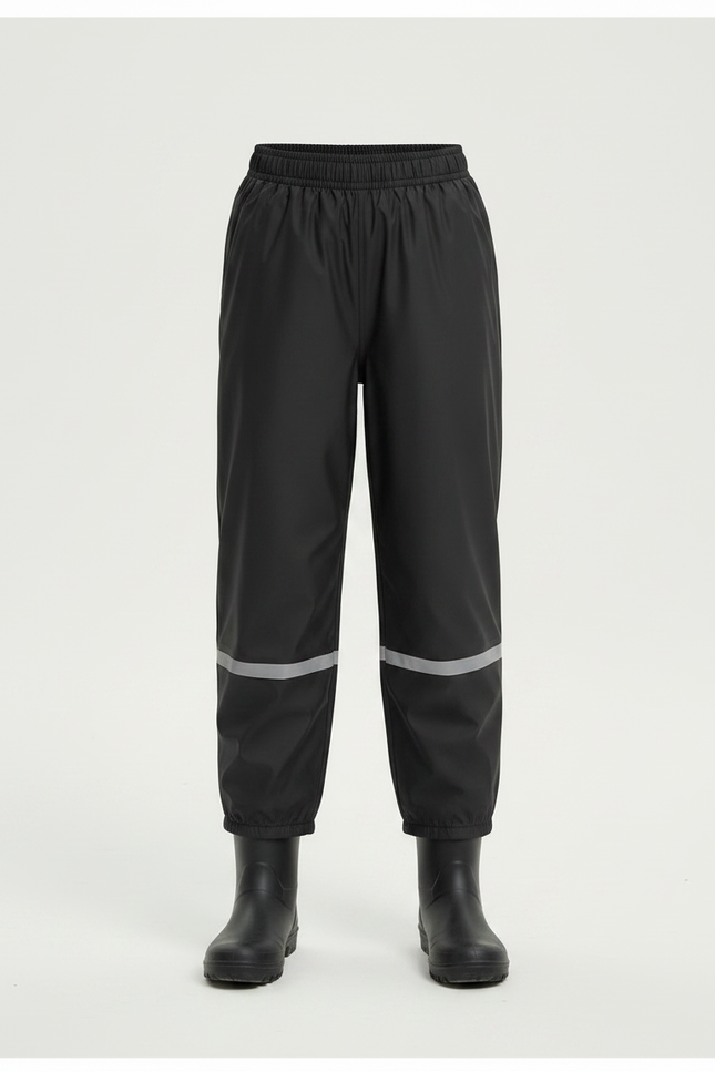 Pantalon De Pluie Noir Imperméable Enfant Bandes Réfléchissantes - Polyester - vue 3