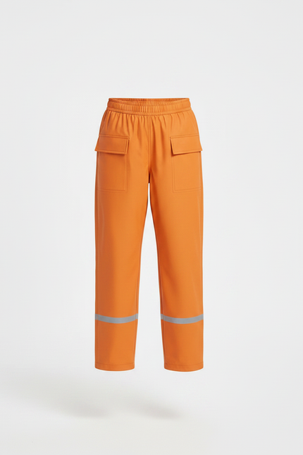 Pantalon De Pluie Orange Imperméable Réfléchissant Enfant - Polyester - vue 3