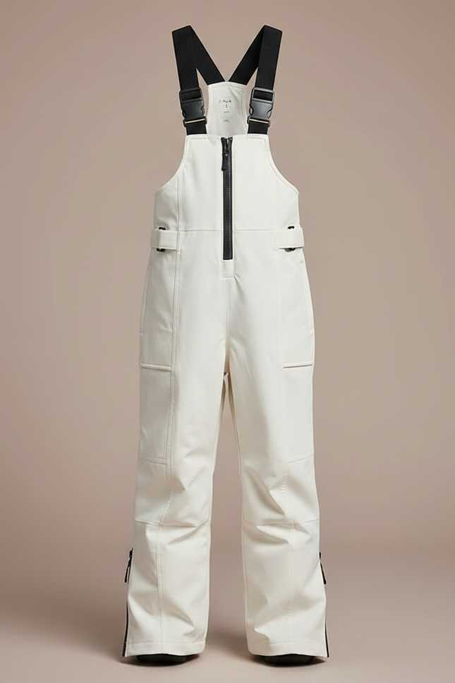Pantalon De Pluie Crème Bretelles Imperméable Ski Enfant - Beige Polyester - vue 3