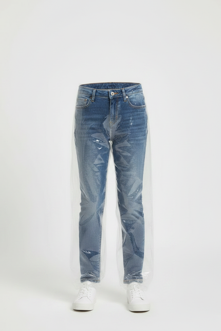 Pantalon De Pluie Transparent Plastique Jetable Portable - Bleu Polyester - vue 3