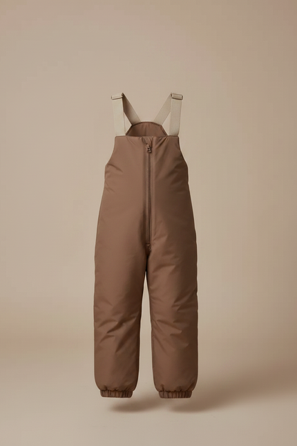 Pantalon De Pluie Marron Bretelles Matelassé Enfant Hiver - Polyester - vue 3
