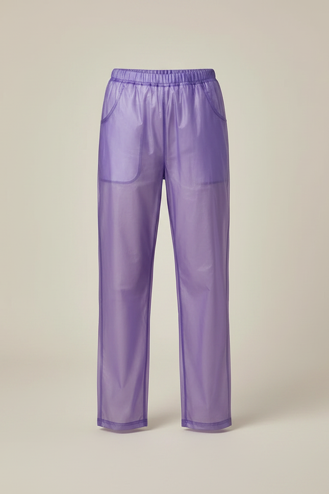 Pantalon De Pluie Transparent Violet Ample Unisexe Léger - Polyester - vue 3