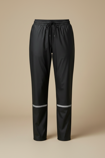 Pantalon De Pluie Noir Imperméable Réfléchissant Ample Unisexe - Polyester - vue 3