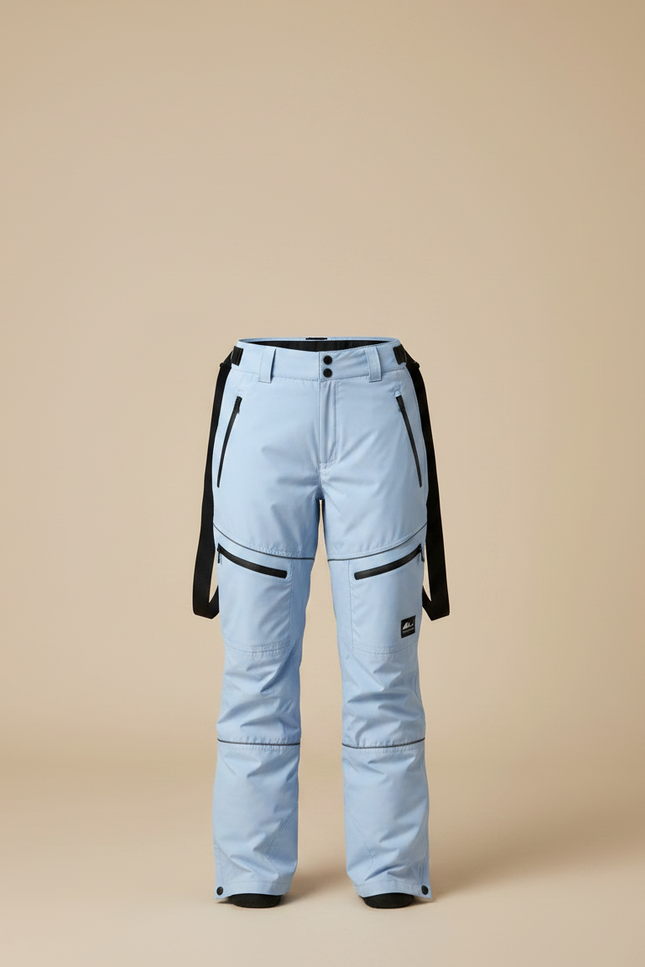 Pantalon De Pluie Bleu Clair Imperméable Bretelles Ski Femme - Polyester - vue 3
