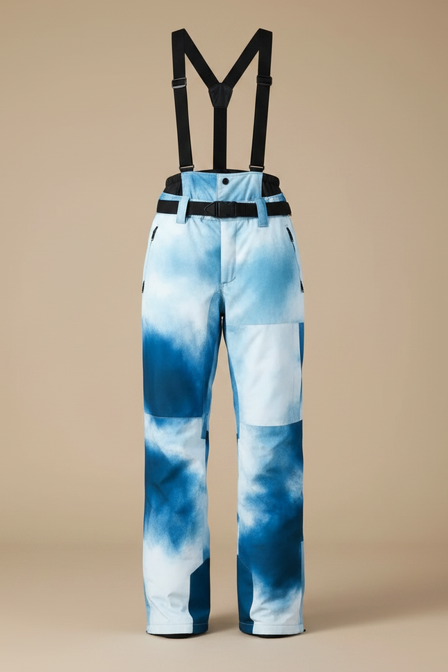 Pantalon De Pluie Dégradé Ample Imperméable Bretelles Ski - Bleu Polyester - vue 3