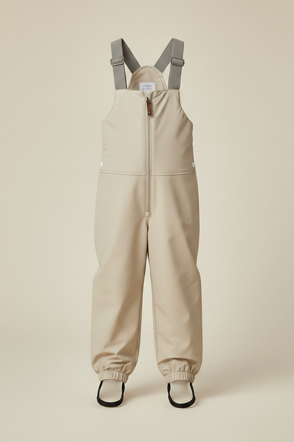 Pantalon De Pluie Beige Bretelles Imperméable Enfant Hiver - Polyester - vue 3