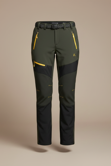 Pantalon De Pluie Vert Kaki Randonnée Softshell Femme - Polyester - vue 3