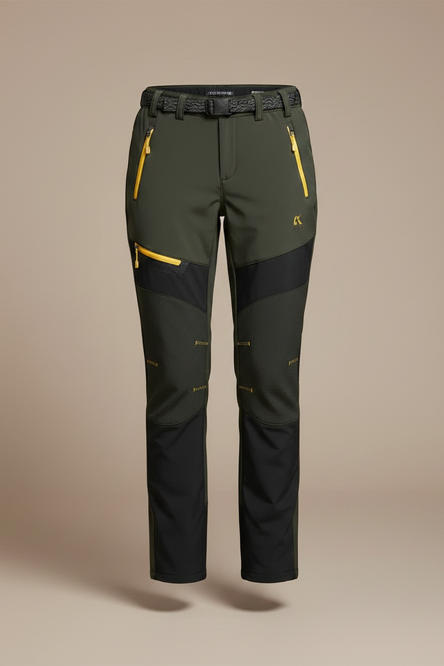 Pantalon De Pluie Vert Kaki Randonnée Softshell Femme - Polyester - vue 3
