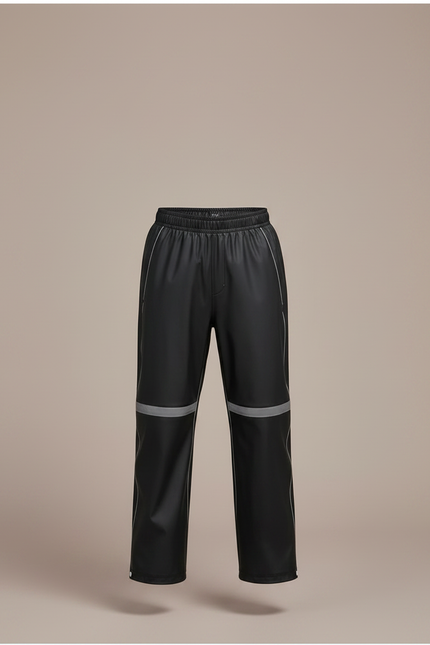 Pantalon De Pluie Noir Imperméable Réfléchissant Enfant Droit - Polyester - vue 3