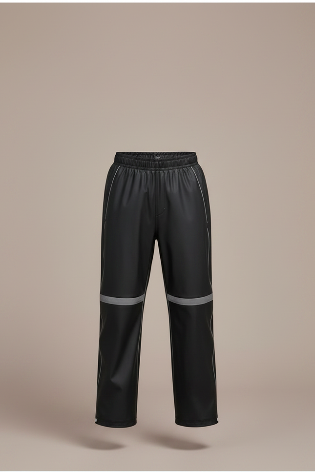 Pantalon De Pluie Noir Imperméable Réfléchissant Enfant Droit - Polyester - vue 3