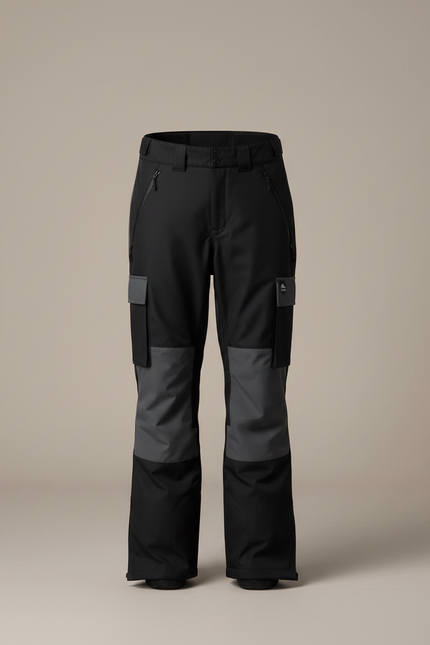 Pantalon De Pluie Noir Bretelles Imperméable Unisexe Ski - Polyester - vue 3